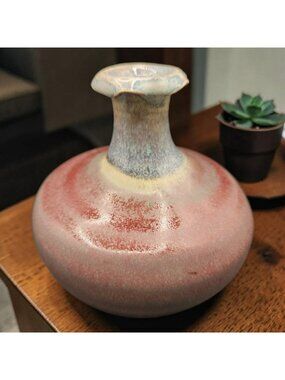 Studio Pottery Vase Signed 5" Tall Handcrafted Rustic Decor